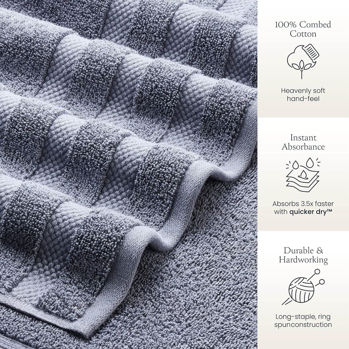 Belador washcloths stacked together highlighting the plush fabric