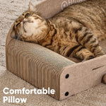 Fukumaru cardboard cat lounge with ball toy