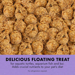 Zilla floating turtle treats made with real shrimp for aquatic reptiles.