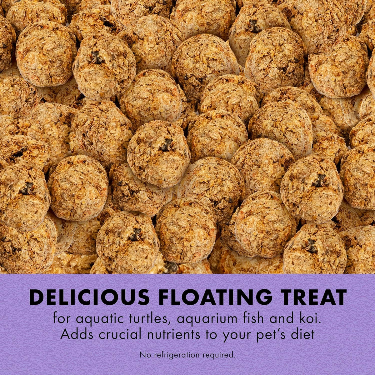Zilla floating turtle treats made with real shrimp for aquatic reptiles.