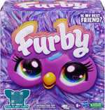 Furby purple electronic toy showing glowing heart gem
