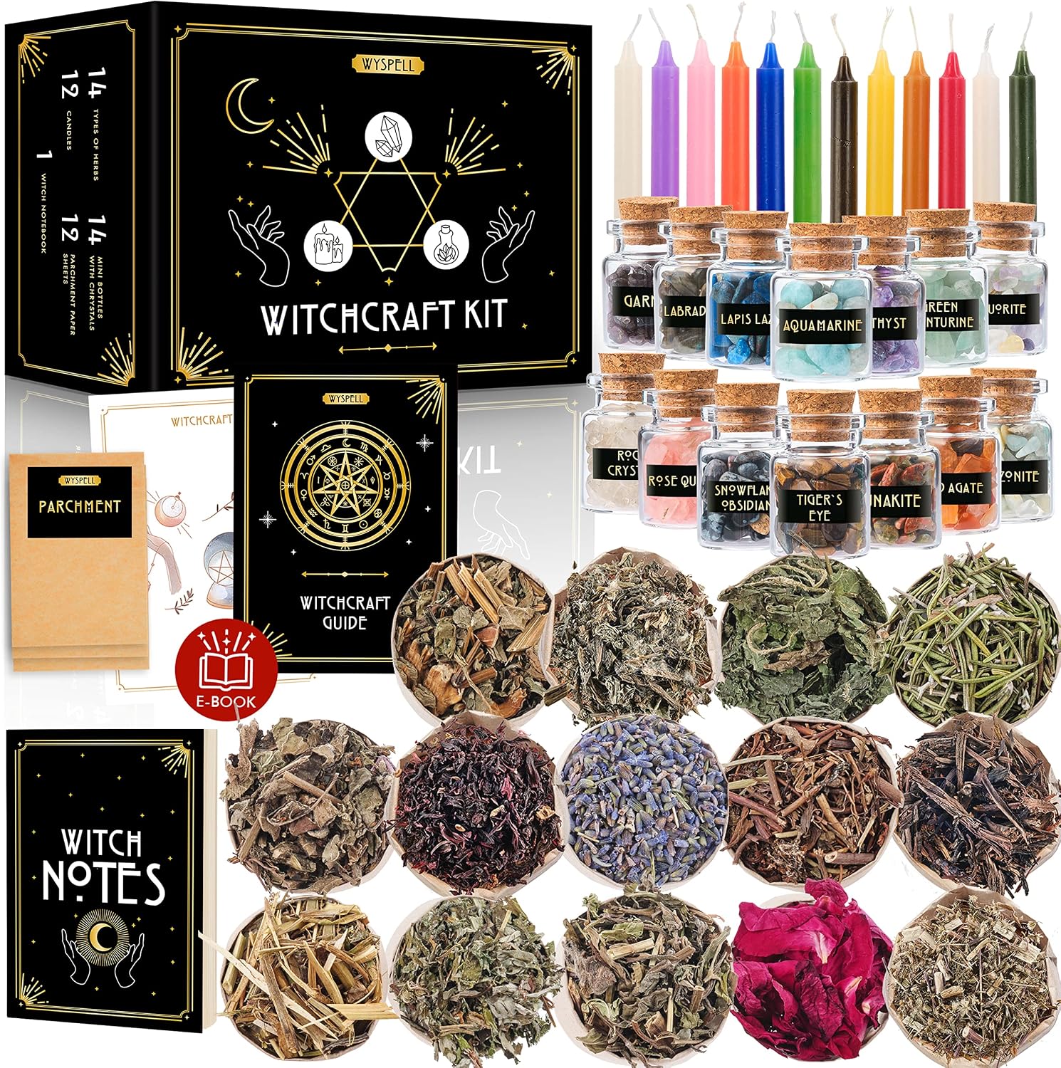 Wyspell Witchcraft Supplies Kit - 54PCS - Altar Spell Set - Witchy Gifts - Image 1