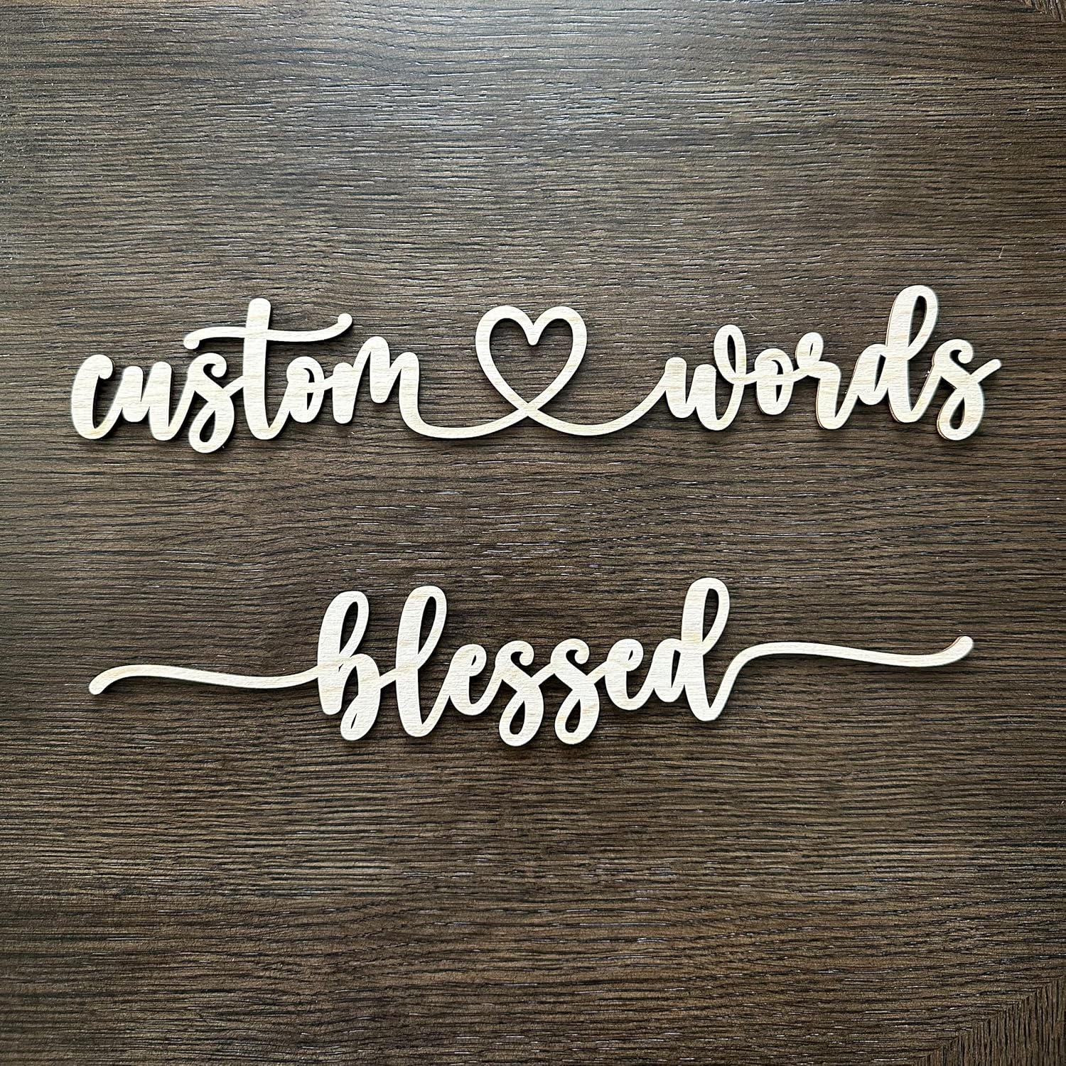 Thelittletableau custom wood signs front view for personalized nursery room wall decor.