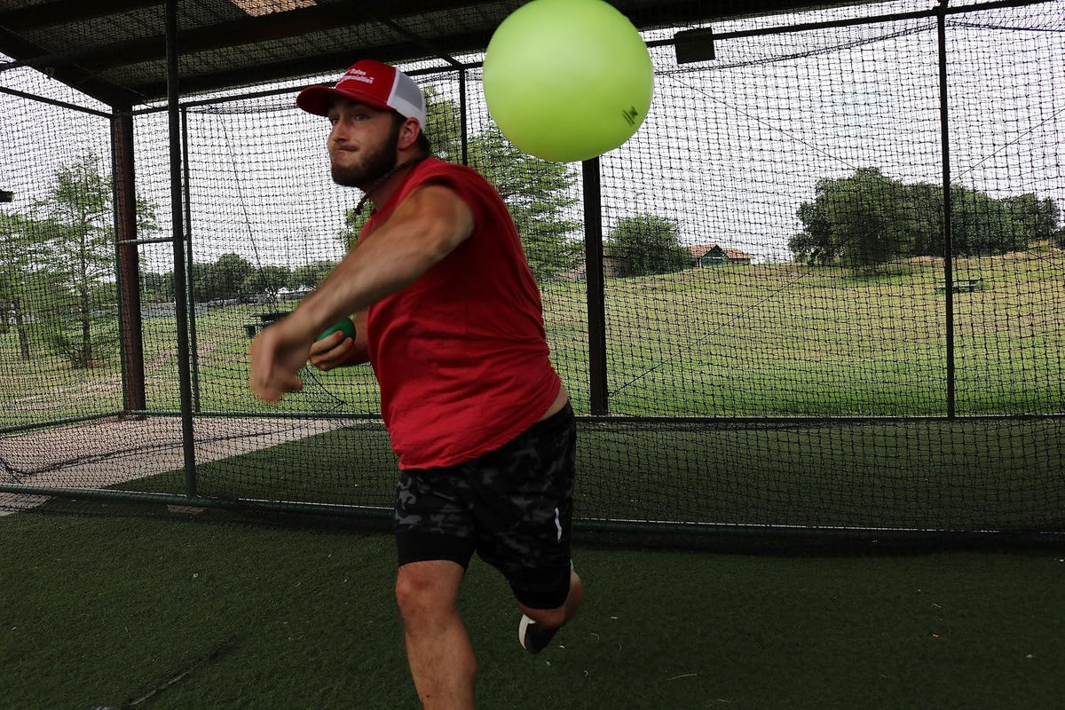 Tap baseball hitting training tool in use