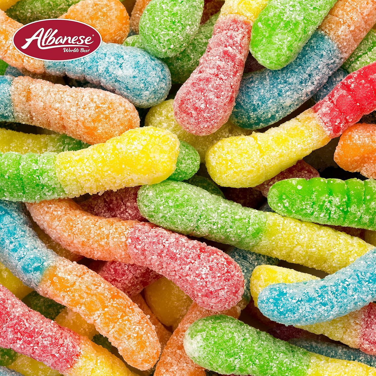 Albanese worlds best sour mini neon gummi worms party supply
