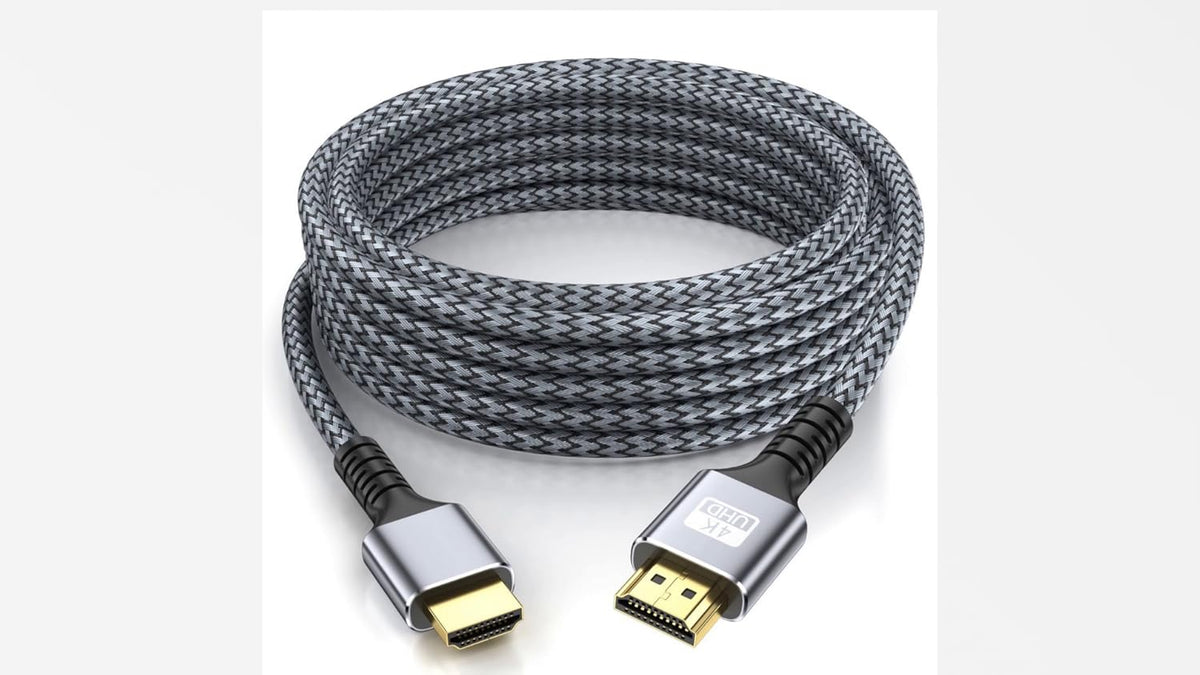 Durable 18Gbps high speed cord for projectors and smart televisions.