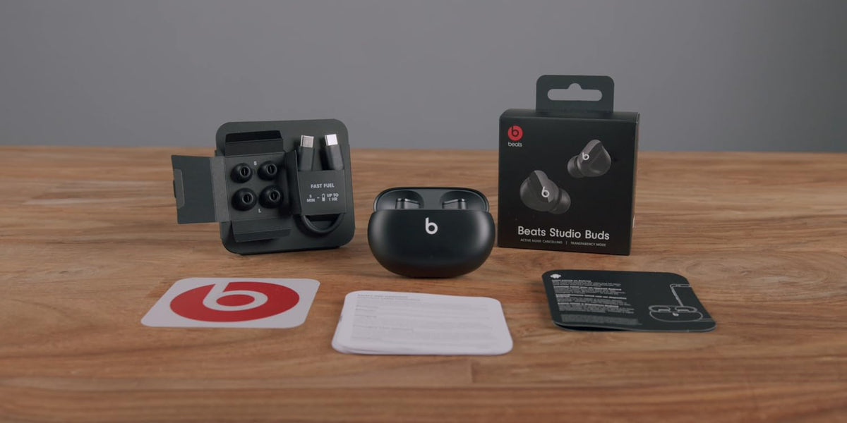 Beats Studio Buds retail box contents and accessories included