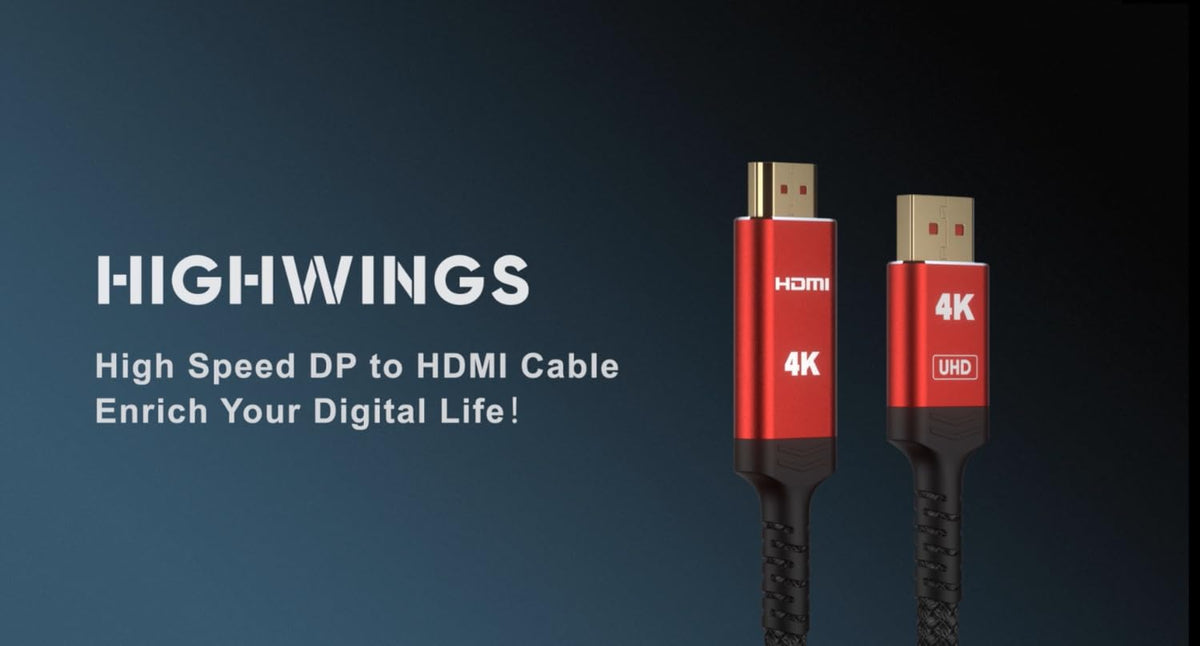 Product packaging and contents of the authentic Highwings imported dual display connection cable.