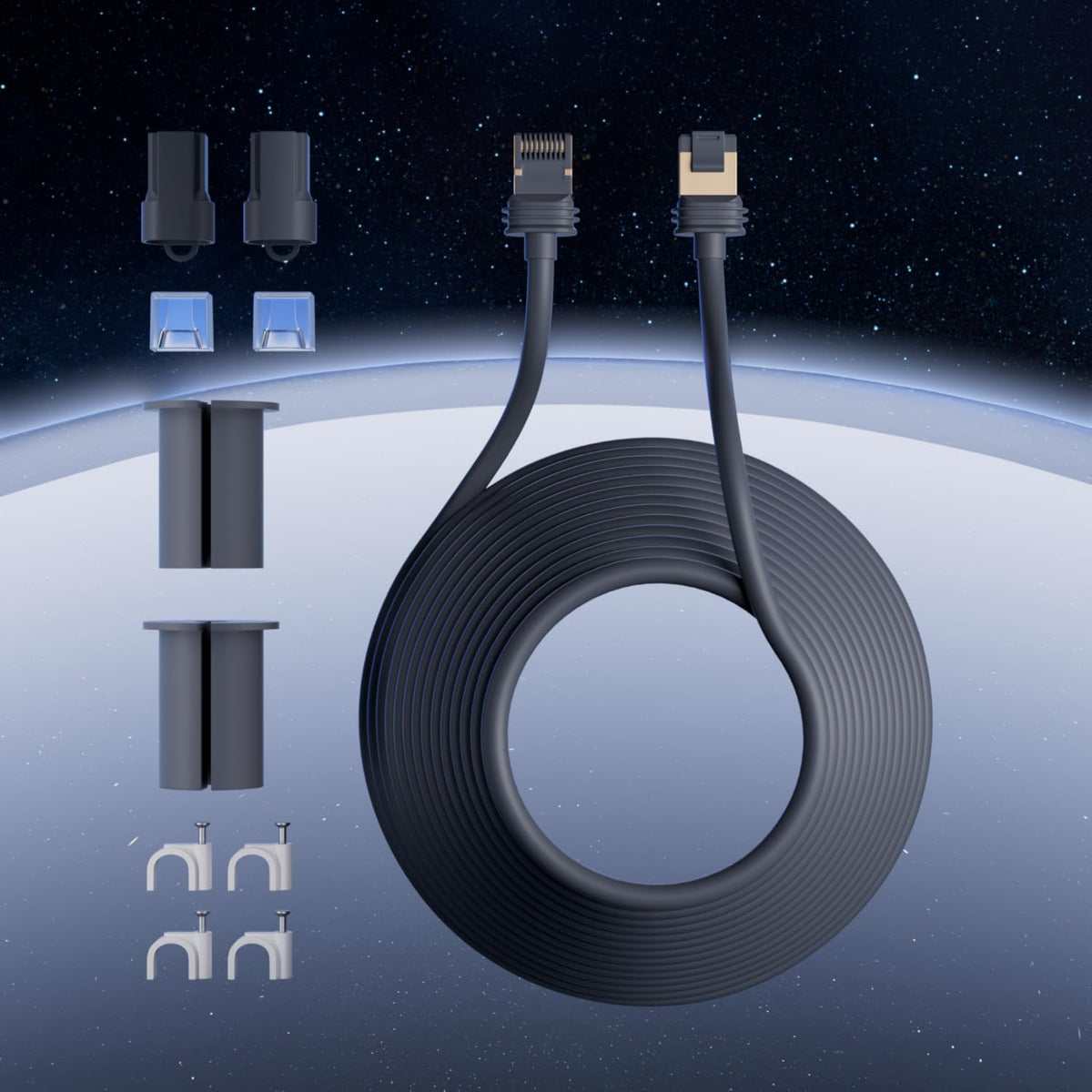 Premium imported Starlink V3 compatible extension cable uncoiled for residential installation.