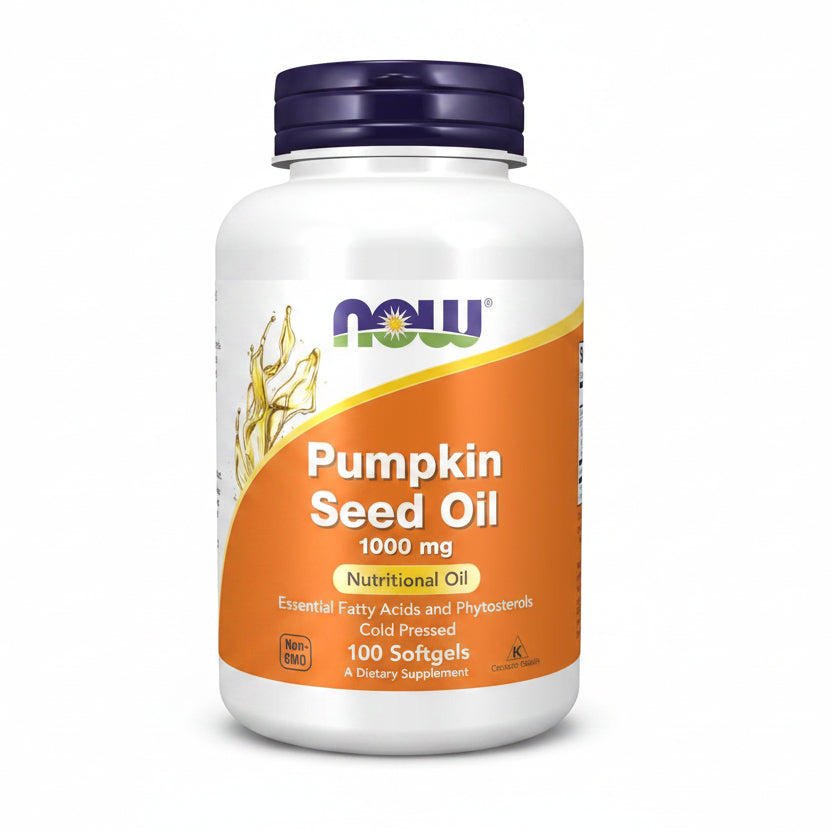 Now Foods Pumpkin Seed Oil 1000 mg 100 Softgels bottle front view