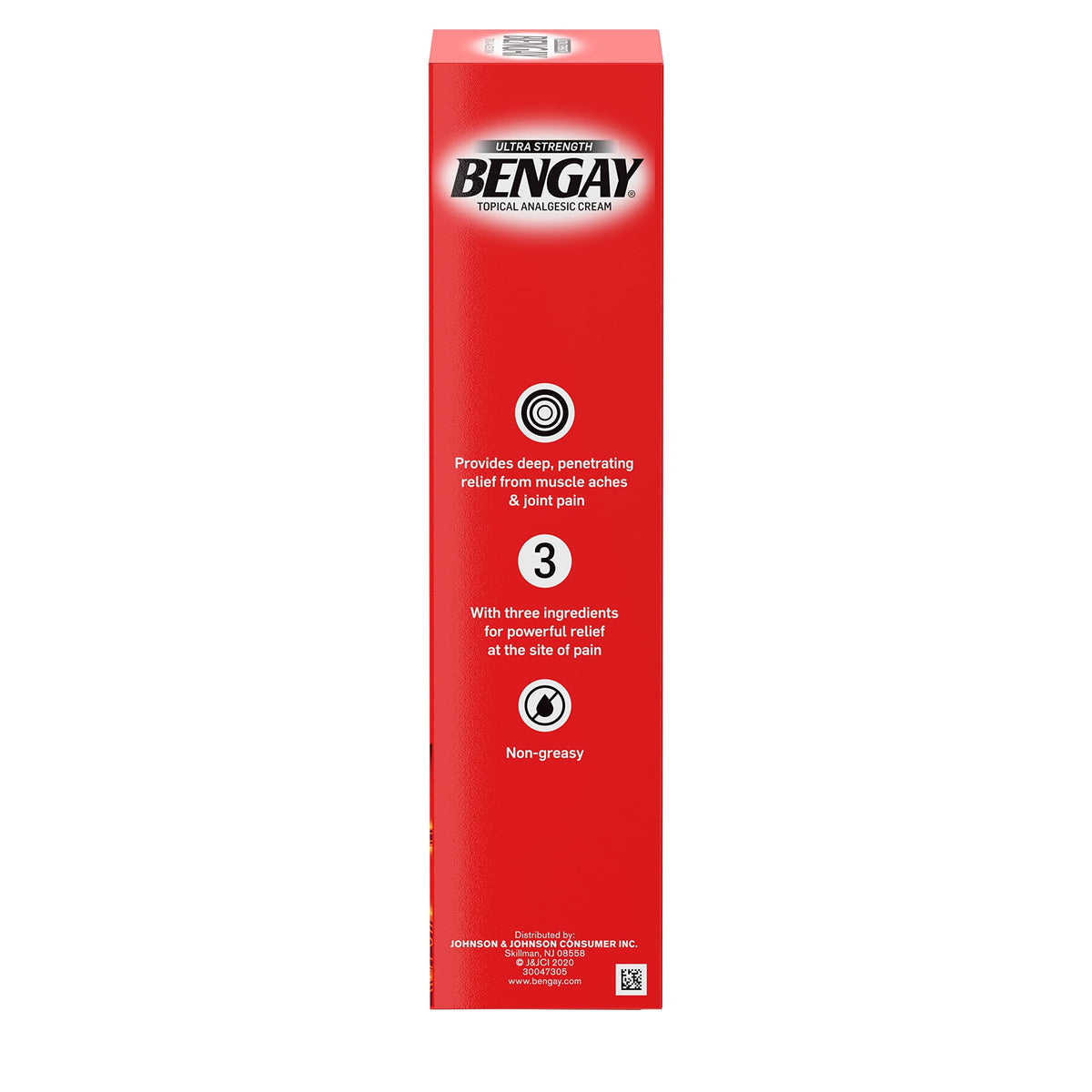 Bengay Ultra Strength 4 oz US pack side panel with directions