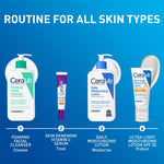 CeraVe routine for all skin types - foaming cleanser, vitamin C serum, daily moisturizing lotion, ultra-light SPF 30