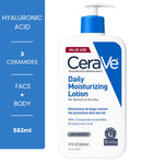 CeraVe Daily Moisturizing Lotion 562ml - face and body lotion with hyaluronic acid and 3 essential ceramides for normal to dry skin