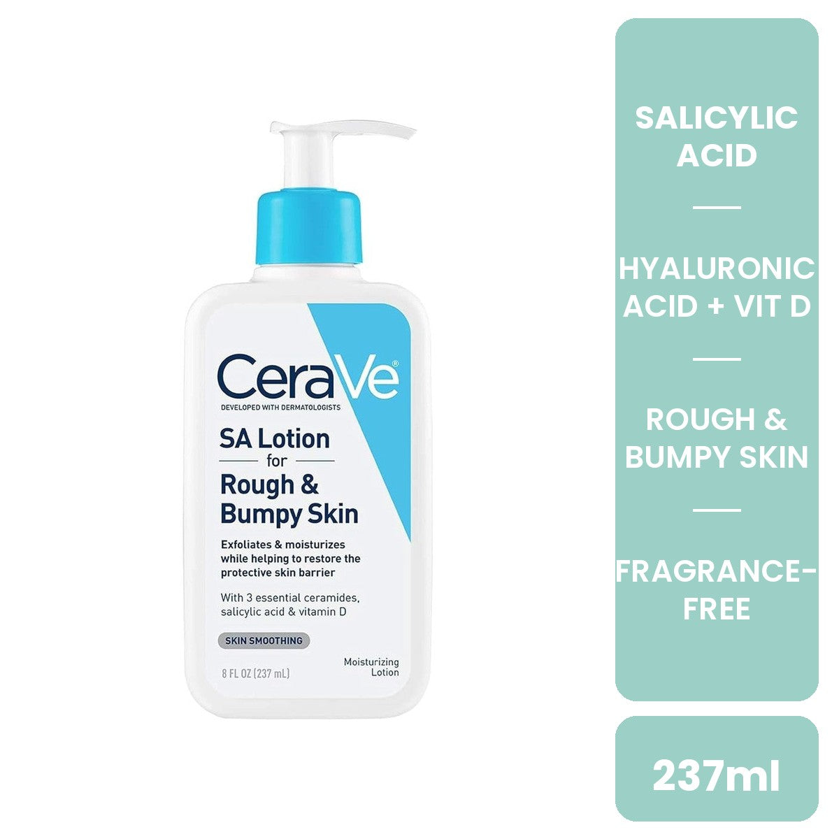 CeraVe SA Lotion 237ml with salicylic acid, hyaluronic acid and vitamin D for rough and bumpy skin