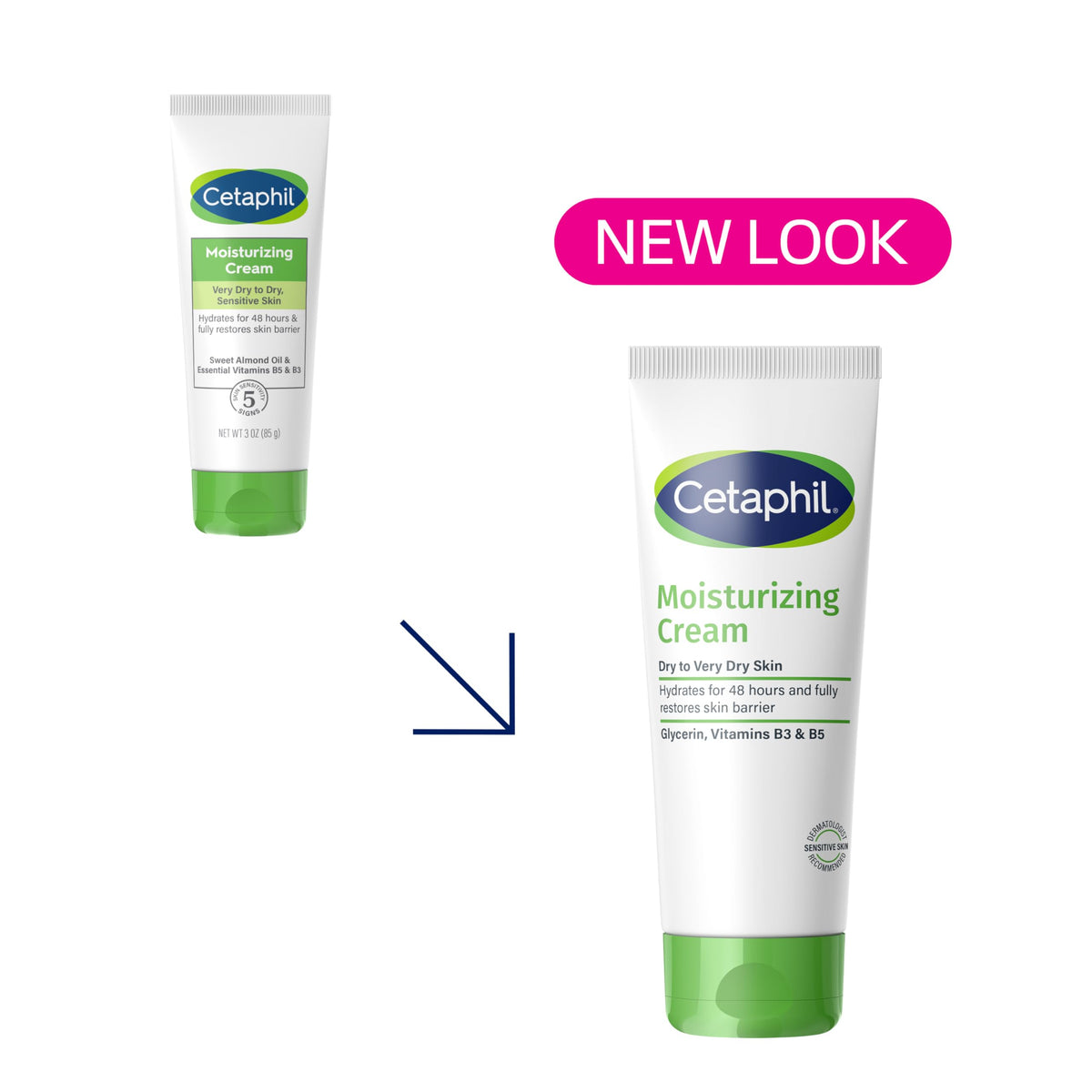 Cetaphil Moisturizing Cream new look packaging — updated USA tube design
