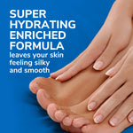 Back of the Dr. Scholl's foot mask packaging highlighting urea and essential oil ingredients.