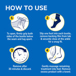 Infographic showing the benefits of urea and shea butter for repairing rough skin on feet.
