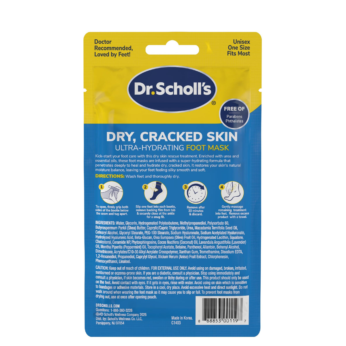 Dr. Scholl's foot mask 3-pack bundle for professional at-home pedicure and foot care.