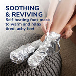Dr. Scholl's self-heating warming booties for muscle relief application.
