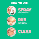 Freeman foot peeling spray close up of label details