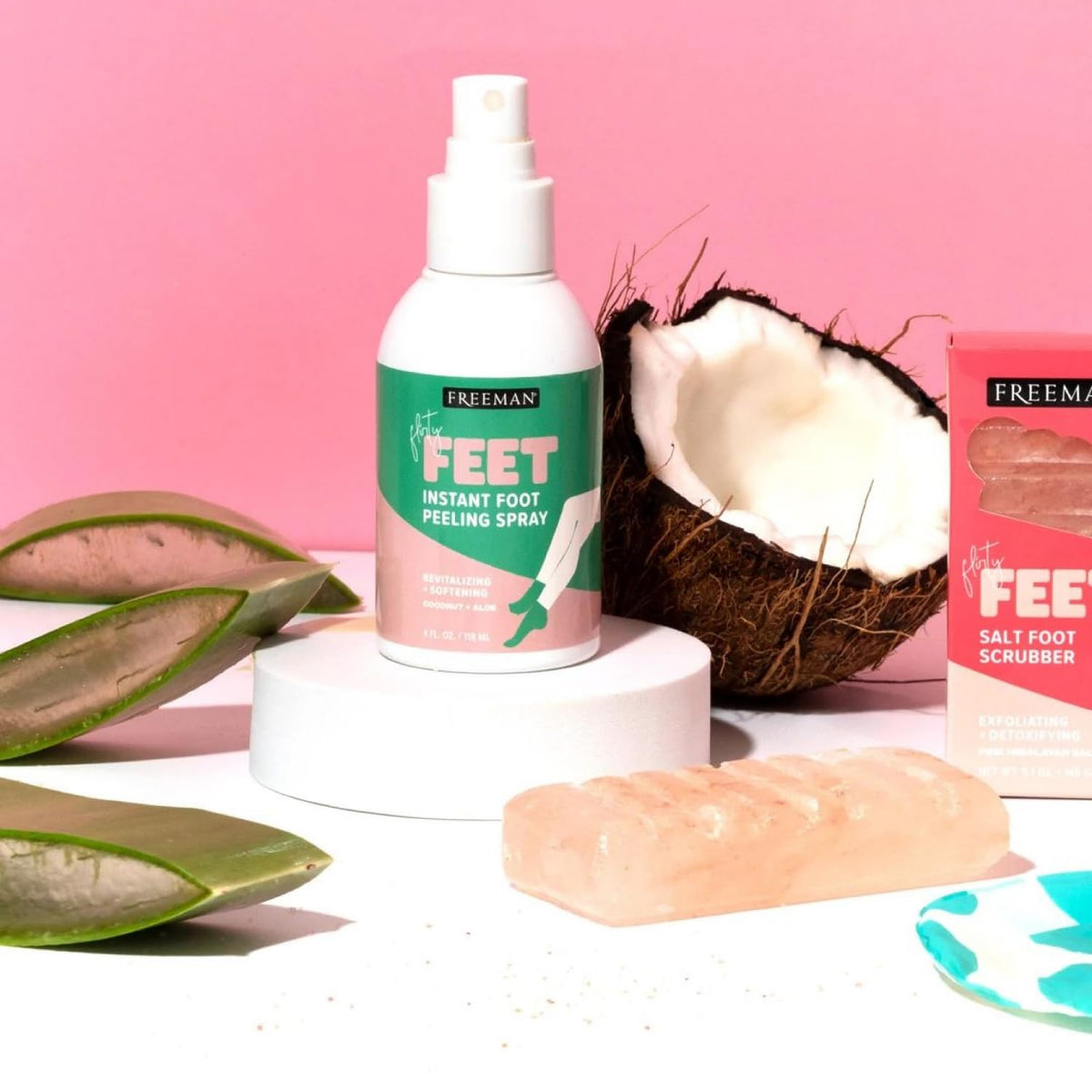 Freeman coconut aloe foot treatment spray side profile