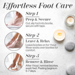 Foot exfoliation booties for rough cracked skin treatment