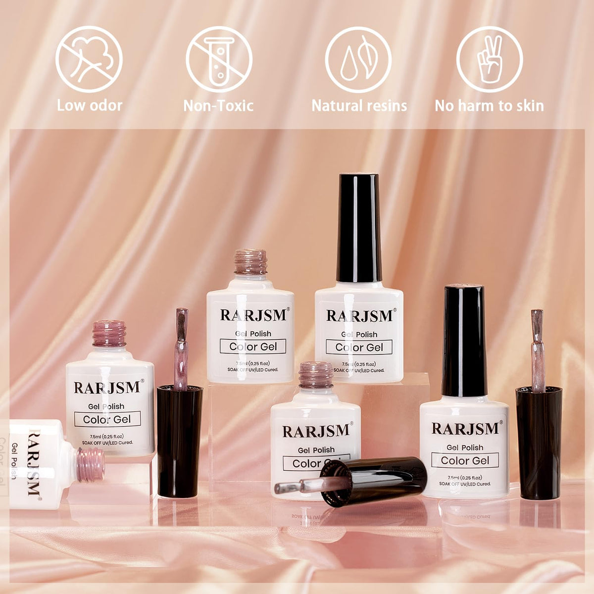 Professional nail art created with Rarjsm magnetic gel polish