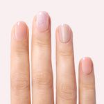 Dashing Diva Holiday Romance gel nail strips application close up