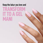 Londontown gel top coat bottle showcasing the clear HEMA free liquid formula