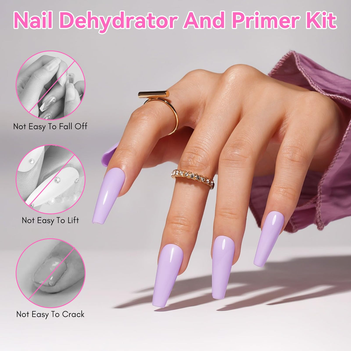 Applying Makartt nail primer before gel application