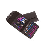 Close up of the professional manicure and pedicure kit instruments highlighting the sharp cutting edges