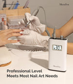 Handheld view of MelodySusie e-file for acrylic nail removal