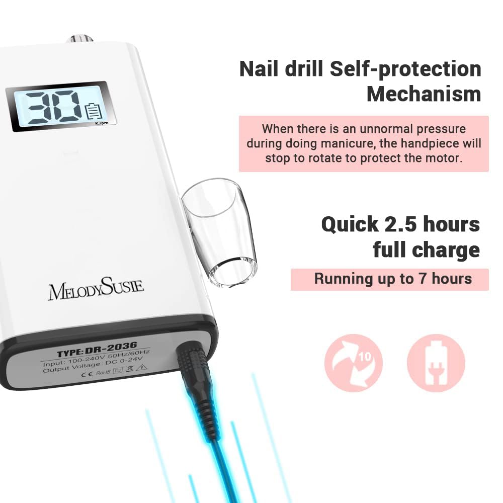 MelodySusie nail drill kit including bits and sanding bands