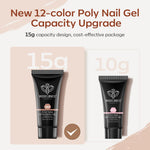 Swatch of Modelones poly nail extension gel shades on nail tips