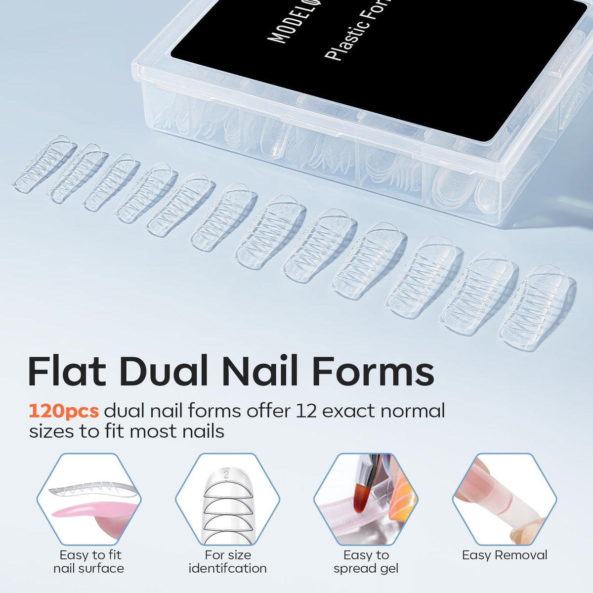 Professional nail clips included in Modelones poly gel extension kit