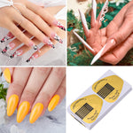 Nail extension forms arranged for salon and home use