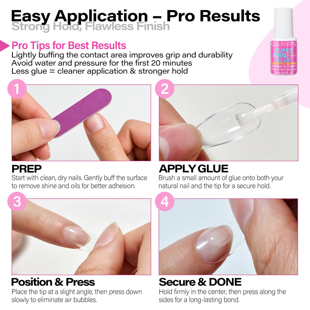 Gel Party nail glue box packaging for authenticity