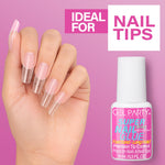 Application demo of Gel Party nail glue on fake nails