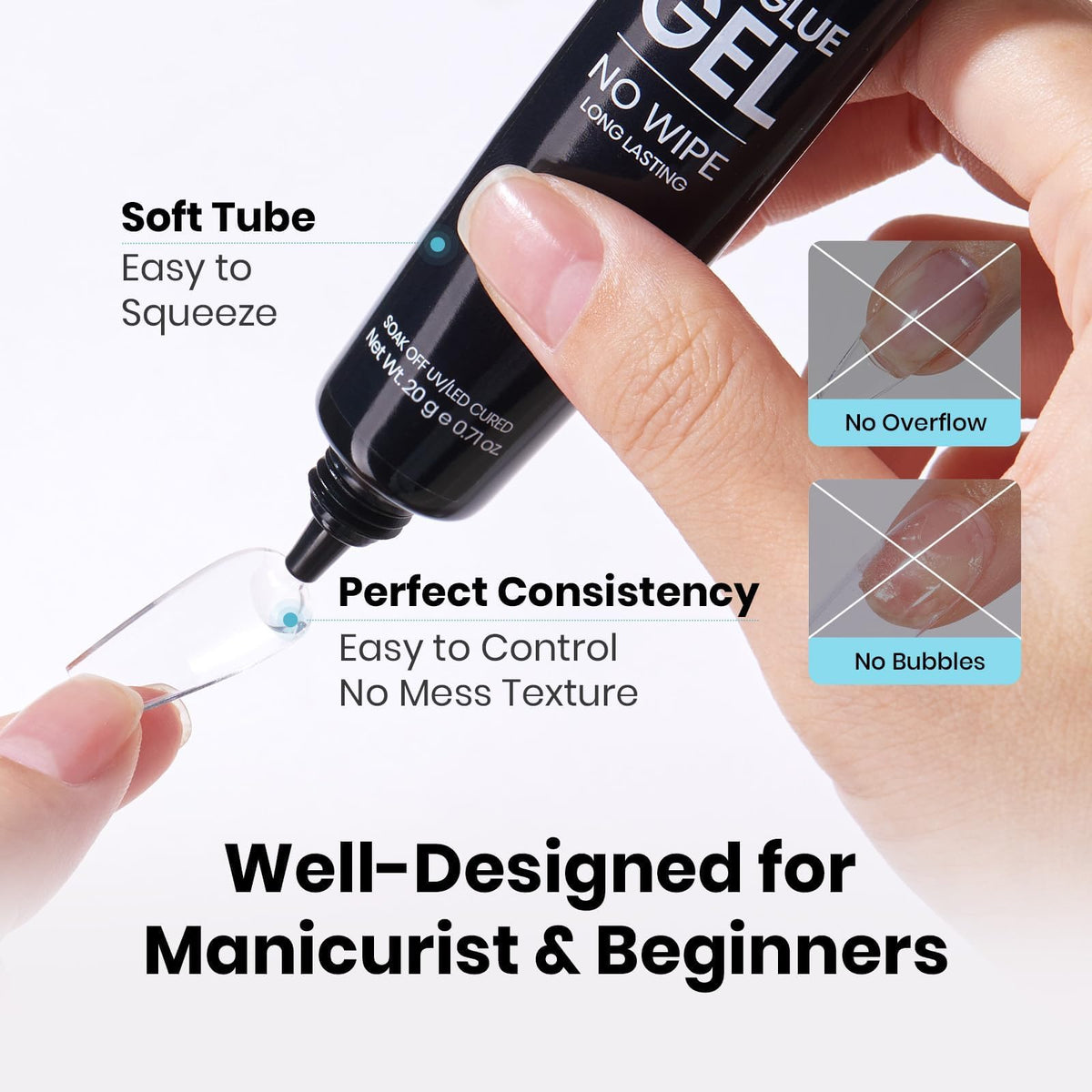 Application of press-on nails using Beetles solid gel glue