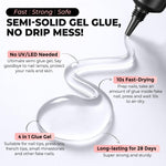 Close up of Curvlife semi solid gel nail glue texture