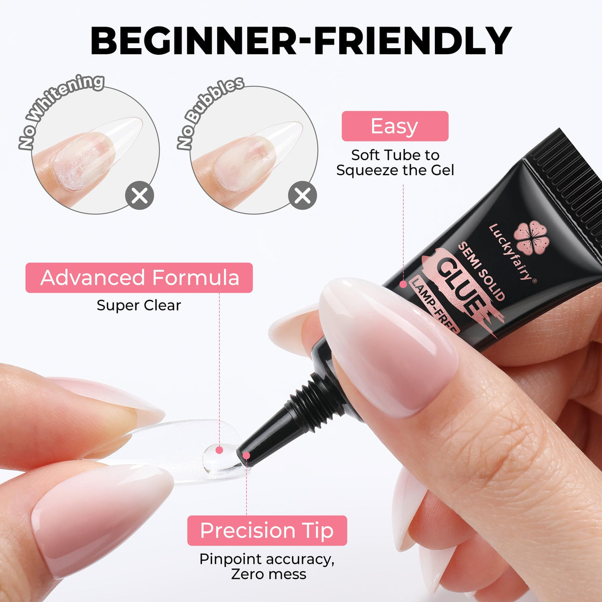 Curvlife nail glue tubes showing 2ml volume
