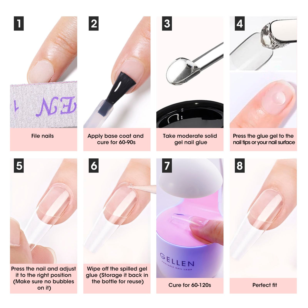 Close up of Gellen solid nail glue packaging