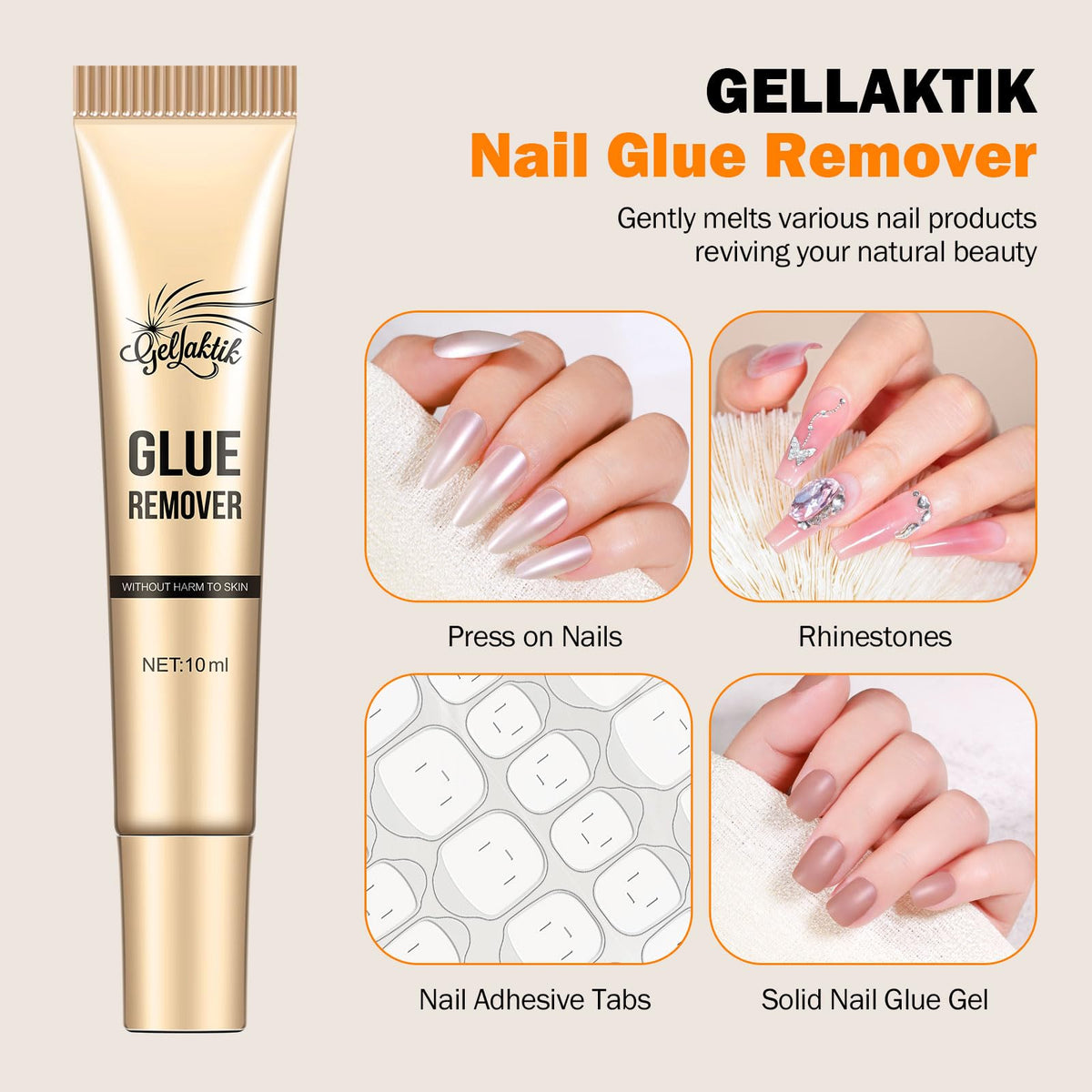 Application of Leykosh nail glue on press on nails