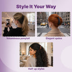 Sleek black Goody banana hair accessory demonstrating secure no slip grip structure