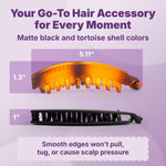 Goody volumizing large banana clip set for crease free ponytail hairstyles