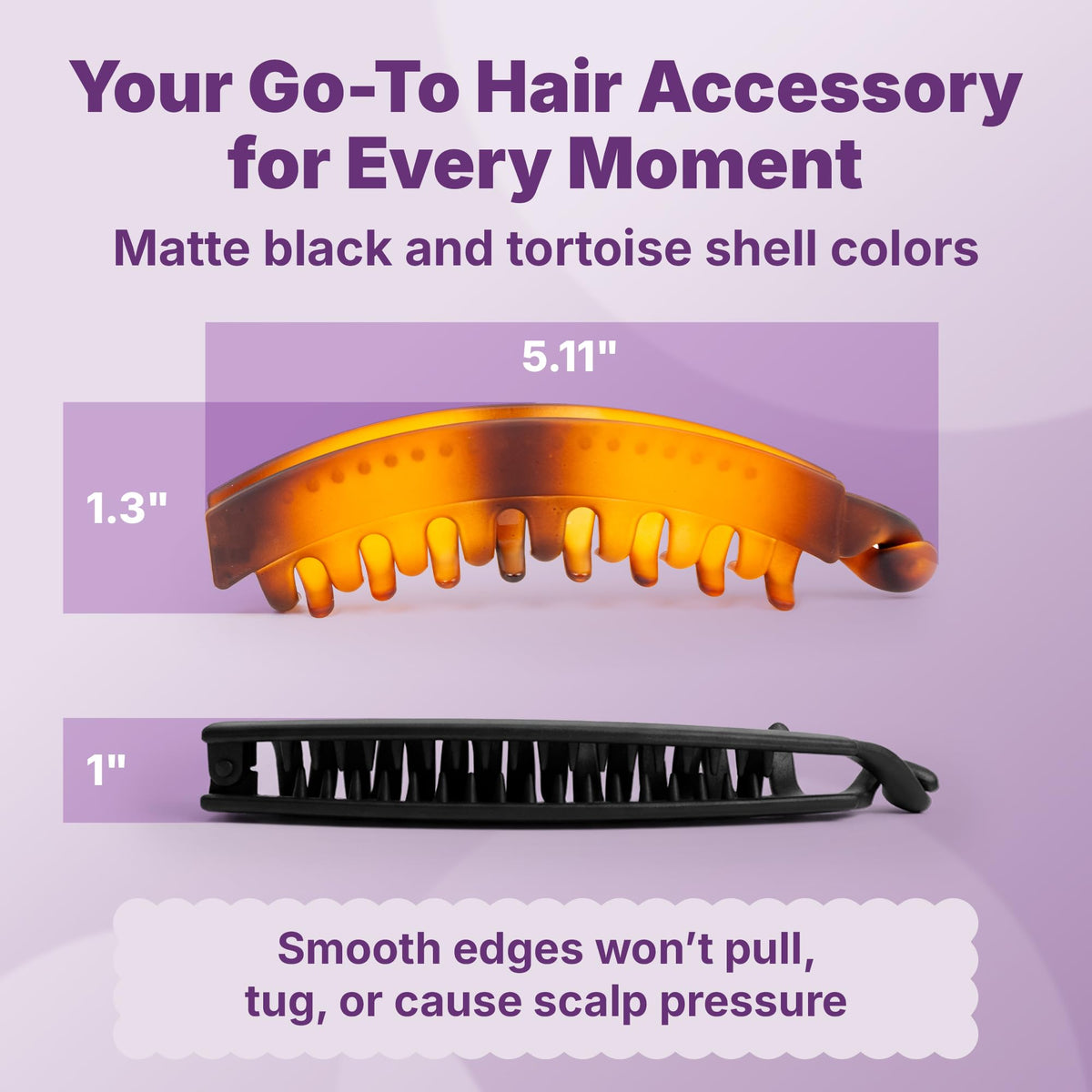 Goody volumizing large banana clip set for crease free ponytail hairstyles