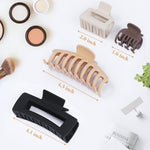 Close up of New Live large matte rectangle claw clips.