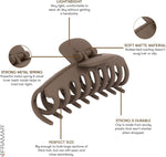 Framar hair claw clips showing matte finish and size