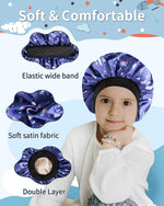 Double layer soft silk satin inner lining of kids sleeping cap