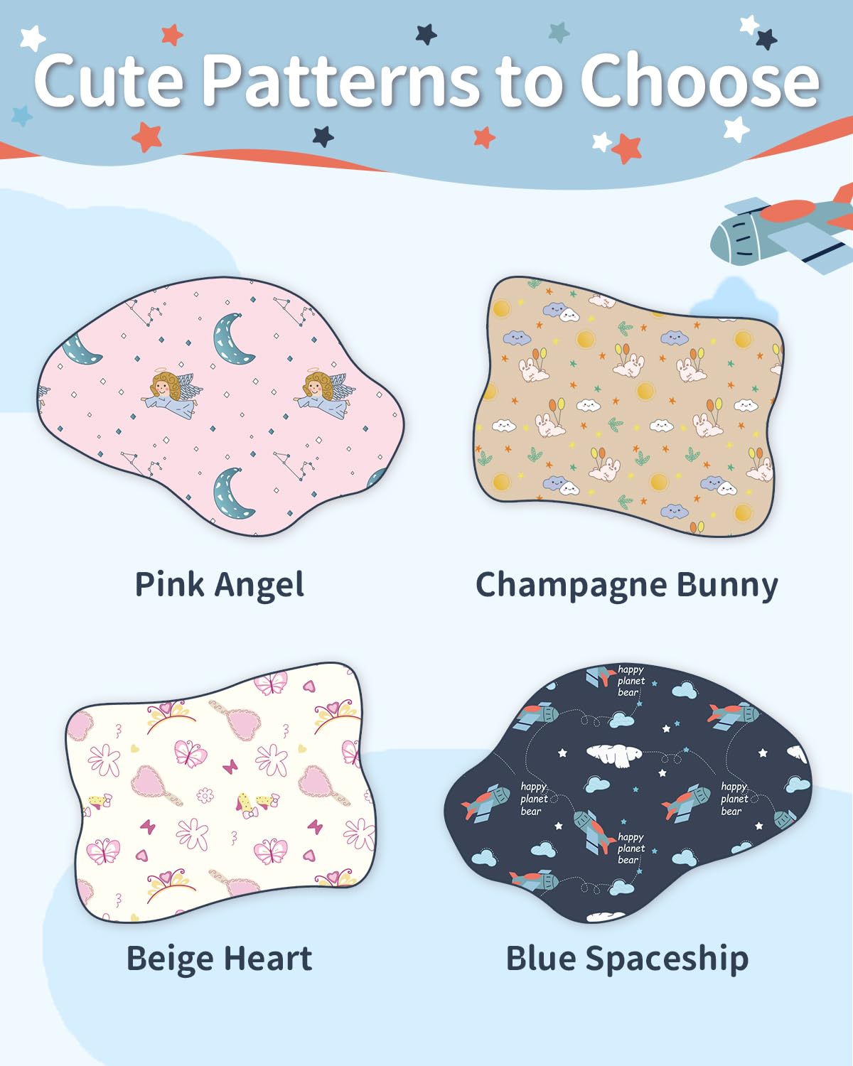 Side view of comfortable non slip kids satin bonnet for sleeping